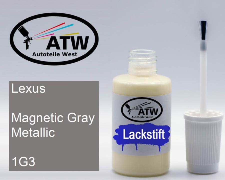 Lexus, Magnetic Gray Metallic, 1G3: 20ml Lackstift, von ATW Autoteile West.